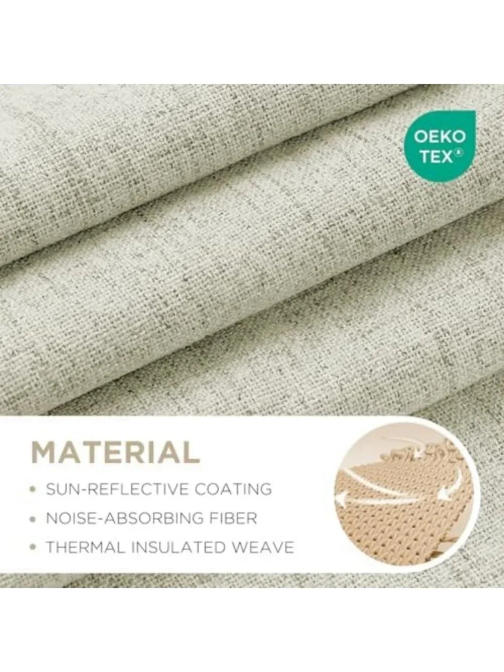 Light Beige Blackout Curtains - 100% Light Blocking, Thermal Insulated Drapes, 2